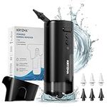 Ear Wax Removal, Kryzma S08 [NEW] 2-In-1 Ear Cleaner, Safe & Effective Triple Jet Stream 3 Pressure Settings, Waterproof Rechargeable Portable Earwax Remover Tool Kit With 6 Reusable Ear Tips (Black)