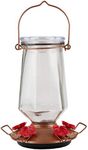 Perky Pet 9109-1SR Crystal Top-Fill Glass Hummingbird Feeder – 28 oz, Bronze