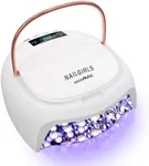 NAILGIRLS UV Nail Lamp, Cordless Nail Lamp 80W Rechargeable Nail Dryer Gel Polish Light, Intelligent Auto Sensor LCD Display UV Light with 4 Timer Setting, Fast Dry Curing Lamp for Professional Salon