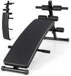 GYMAX Sit Up Bench, Decline Sit up Bench with 5-level Adjustable Height, 300lbs Capacity & Anti-slip Foot Pads, Foldable Ab Bench for Full Body Workout, Incline Slant Bench for Home Gym