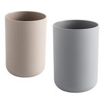 wongwongcat Cup 300ml, Japanese-Style Unbreakable Reusable Drinking Cups Set of 2 Colors, Tumbler Plastic Toothbrush Cup, Dishwasher Safe (Brown & Grey)