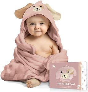 FOREVERPURE Baby Towels with Hood - Soft, Absorbent Viscose Made of Bamboo, Extra Large 35 x 35 Inches, for Newborns, Infants, Boys and Girls, Dusty Pink