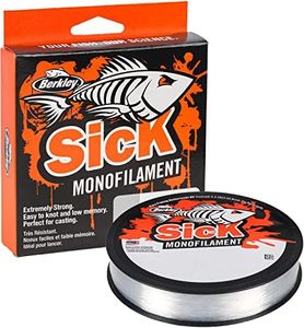 Berkley Sick Nylon Fishing Line - Strong Tension Monofilament Fishing Wire, Low Stretch, Low Memory, Abrasion Resistant and Perfect for Freshwater and Saltwater Sea Fishing