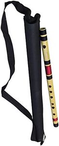 Zaza Percussion- Professional Polished Bamboo Bansuri Flute - (Indian Flute) With Carry Bag (D-middle)