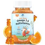 Physis Kids Vitamins & Omega 3 Gummies | Toddler Vitamins Age 2+ | Immunity Development Cognition | Children’s Multivitamins | Kids Gummies | 30 Natural Orange Soft Chews | Yum Gum Hero Suzi Socks