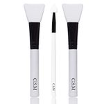 CSM Face Mask Brush Set - Silicone Makeup Applicator and Facial Mask Brush for Applying Your Mud Mask, Peel, Lotion, Body Butter, Serum, Clay, Serum Facial Skincare Products (Set of 3 Brushes, White)