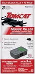 Tomcat Mouse Killer Disposable Station for Indoor Use - Child Resistant, 3 Stations with 1 Bait Each