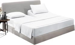 Top Split Flex Fitted Sheet for Adjustable Bed 36cm Split Head Cal King 1000 Thread Count Soft & Smooth Egyptian Cotton fits up to 45 Centimeter Deep Pocket White Solid