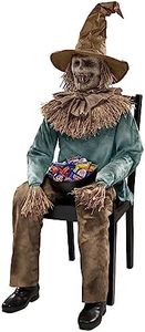 Spirit Halloween 4.5 Ft Scary Sitting Scarecrow Animatronic | Decorations | Animated | Pop-up Motion | Scarecrow Prop