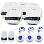 LIOTOIN Wireless Caregiver Pager Call Button Call Bell for Elderly at Home Senior Alarm Call Button Nurse Alarm System Panic Button 5 Transmitter 5 Plug-in Receiver (600+ft Operating Range