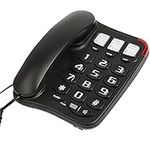 Uvital Big Button Landline Phone with Speaker for Seniors Elderly, 3 One-Touch Memory and 10 Two-Touch Memory Support One-Touch Speed Dials, Mountable Black