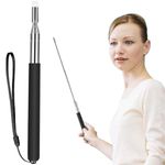 Hodaqe Telescopic Teachers Pointer,Teaching Pointer Stick for Classroom,Metal Hand Retractable Pointer Extended Length 100cm, Handheld Presenter Whiteboard Pointer (Black)