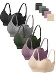 habibee Womens Nursing Bra Seamless Breastfeeding Sleep Maternity Bra with Remove Bra Pads Extenders 5 Pack
