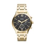 Fossil Stainless Steel Fenmore Analog Black Dial Men's Watch-Bq2366, Band Color:Gold