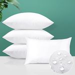 OTOSTAR Outdoor Waterproof Throw Pillow Inserts, Set of 4 Premium Rectangle Form Cushion Stuffer for Garden, Bench, Patio - Decorative Outdoor Pillows Inserts White, 16x24 Inches