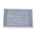 Velvet Jewelry Display Case, Yosoo Ring Velvet Jewellery Display Box Cufflinks Storage Tray Case Holder Organizer with 7 Line(Grey)