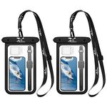 MoKo Waterproof Phone Pouch 2Pack, 9.5inches Underwater Phone Holder Dry Bag Compatible with iPhone 14/13 Pro Max/iPhone 12/12 Pro Max/11 Pro Max, X/Xr/Xs Max/SE 3, Galaxy S21/S10/S9/S8 Plus, Black