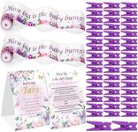 Weecent Baby Shower Games, Butterfly Baby Shower Games Sign How Big is The Baby Bump and Don't Say Baby, 2 Tummy Measure Rolls and 50 Mini Clothespins, Baby Shower Decorations Party Favors Supplies