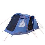 Berghaus Air 400 Nightfall Tent for 4 People with Darkened Bedroom, Separate Living Area, 4 Man, Inflatable, Easy to Pitch, Tunnel, Sewn In Groundsheet, Family Camping, Festivals, 6000mm HH, Blue