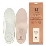 HANDARTE Leather Orthopedic Insoles | Padded Comfort Shoe Inserts for Men | 100% Natural Goatskin - ChromeFree, Anti Sweat & Anti-Odor - Suitable for No-Socks (US M12 | EU46)