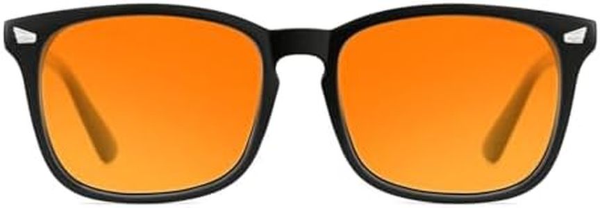 TIJN Blue Light Blocking Glasses for Computer, TV, Gaming Improve Sleep by Naturally Producing Melatonin for Women Men, Orange Lens