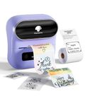 Phomemo M220 Label Printer, Bluetooth Thermal Label Maker Machine for Barcode, Address, Home, Mailing, Small Business,Clothing, Portable Wireless Label Printer, Purple