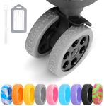 DIGIGRE Luggage Wheel Covers, 8 PCS Silicone Protector Covers for 2-2.6 inches 8-Spinner Wheels, Wear-Resistant, Anti-Noise, Gray
