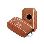 Keycare® silicone key cover for Suzuki Ertiga, Swift, DZire 3 button smart key (push button start models only) (Brown)