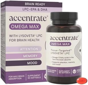 Accentrate Omega MAX w/LYSOVETA LPC | EPA & DHA Supplements for Brain Health | Focus, Memory, & Mood | 6X Better Absorption Than Fish Oil | Omega-3 Fatty Acid Supplements | 90 Softgels (Month)