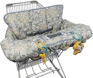 Shopping Cart Cover for Baby boy Girl, Multi-in-1 Cart Covers for Babies, Soft Padded Infant High Chair Cover, Machine Washable, Grocery cart seat Cushion Cover Grey Leaves