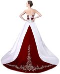 FairOnly D229 Women's Wedding Dress Bridal Gown (XX-Large, White Purple), White,purple, XX-Large