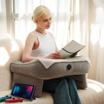 Inflatable Reading Pillow for Gaming, Portable Air Lap Desk Pillow, Adjustable Large Arm Rest Pillow, Crochet Pillow Support for Adult Kids Reading, Gaming, Playing or Sitting in Bed Sofa Floor