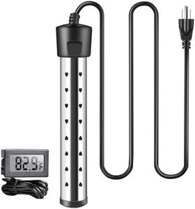 Immersion Water Heater, 1500W Pool Heater with Intelligent Temperature Control and Digital LCD Thermometer, Portable Electric Water Heater for Multiple Uses, Heat 5 Gallons of Water in Minutes