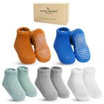 HANA MAMA LONDON 5 Pairs Premium Mesh Breathable Baby Socks with Grips for Newborn Toddler, Spring Summer Autumn Non Slip/Anti Skid Baby Ankle Socks - Organic Cotton GOTS Certified - Gift Set (2-3Y)