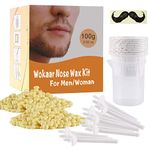 Nose Wax 100g for Men & Women, Nose Hair Removal Wax Kit with 30 Safe Tip Applicator,Safe, Easy, Quick and Painless(15-20 Times Usage)