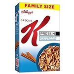 Special K Protein Cold Breakfast Cereal, 15g Protein, 11 Vitamins and Minerals, Family Size, Original Multi-Grain Touch of Cinnamon, 19oz Box (1 Box)