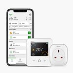 Wiser Smart Thermostat Heating Kit Thermostat Kit 2 & 1 x Smart Plug – Conventional Boilers Heating & Hot Water Complete Heating Control Anywhere DIY Install