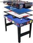 vocheer 4 in 1 Multi Combo Game Table, Hockey Table, Foosball Table with Soccer, Pool Table, Table Tennis Table for Home, Game Room,31.5IN, Blue