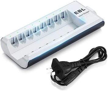 EBL 8-Bay Rechargeable Battery Charger for AA AAA NIMH NICD Rechargeable Batteries Upgraded 808 Individual Charger