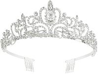 Crystal Wedding Crown Women Girls Pageant Tiara Carnival Headdress Fancy Dress Headband Princess Queen Prom Bridal Hair Accessories With Comb for Birthday Party Halloween Christmas Costume