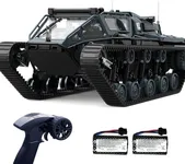 XINGRUI 1:12 Scale Remote Control Car Military Crawler Off-Road RC Tank with 4WD, Adjustable Speed/Steering, 2 Batteries & Openable Doors – All-Terrain RC Truck for Kids Adults, Birthday Gifts
