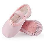 Ballet Shoes Leather Ballet Flats Full Sole Dance Slippers for Girls Toddlers Women Pink 7 UK Child