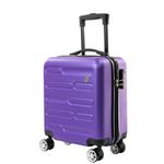 SA Products Purple Cabin Suitcase 45x36x20cm - Lightweight Hardshell Carry On Luggage with 4 Spinner Wheels, Telescopic Handle - Cabin Bag with Divider Pocket, Travel Case with Spacious Interior