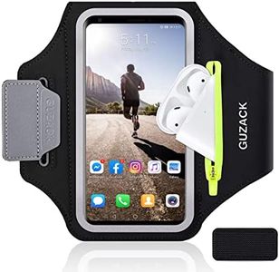 GUZACK Running Armband for iPhone 16 Pro 15 14 13 12 11 Pro Max/Plus/XR/XS, Galaxy S24/S23/S22/S21, with Card Slot & Key Pockets, Sports Arm Bands Cell Phone Holder Fit Up to 6.9 Inches Phone