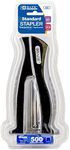 BAZIC Products Stand-Up Stapler w/500 Staples, Full Strip Size Standard (26/6), Black Durable Desktop Staplers for Home Office School, 12-Pack