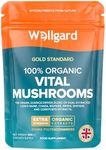 Organic Mushroom Complex, Vital Mushrooms by Wellgard - Mushroom Powder with Lions Mane, Chaga, Reishi, Cordyceps, Shitake, Maitake, Made in UK