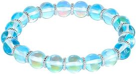 C·QUAN CHI Moonstone Beads Bracelets Women Cuff Bracelets Stretch Bracelets Northern Lights Charm Bracelets for Women Girls, Seed Bead, Seed bead