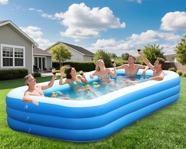 Large Inflatable Pool for Kids and Adults, 120" X 70" X 22" Oversized Thickened Blow Up Pool for Kid and Adult, Durable Swimming Pool for Backyard, Outdoor, Garden, Summer Water Party