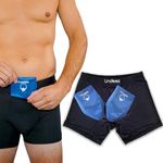Undeez Vasectomy Underwear - Comes With 2-Custom Fit Ice Packs and Snug Boxer Briefs For Testicular Support and Pain Relief, Black, X-Large