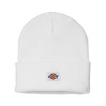 Dickies Men's Dickies Acrylic Cuffed Beanie Hat, White, One Size UK